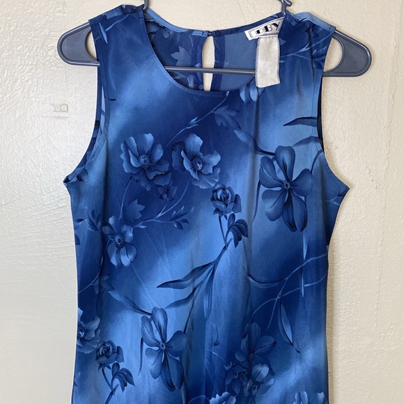 Vintage Blue Floral Maxi Dress - Picture 5 of 7